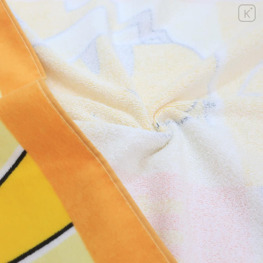 Japan Pokemon Bath Towel - Pikachu No. 025 Orange Yellow - 2