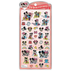 Japan Disney Pop Seal Hologram 3D Sticker - Mickey & Minnie