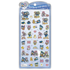 Japan Disney Pop Seal Hologram 3D Sticker - Daisy & Donald