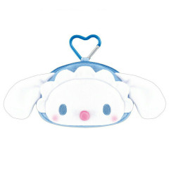 Japan Sanrio Mini Plush Pouch with Carabiner - Cinnamoroll : Baby