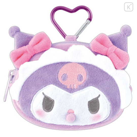 Japan Sanrio Mini Plush Pouch with Carabiner - Kuromi : Baby - 1