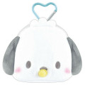 Japan Sanrio Mini Plush Pouch with Carabiner - Pochacco : Baby - 1