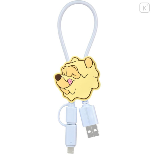 Japan Disney Multi Charging Cable with Mascot Cover - Pooh - 1