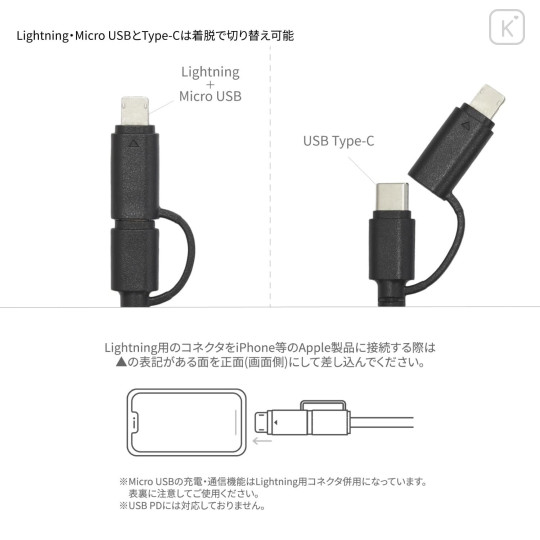 Japan Pokemon Multi Charging Cable with Mascot Cover - Mew - 4
