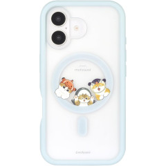 Japan Mofusand Plump Frame iPhone 16 Case with MagSafe - Cat Sea Creature Blue