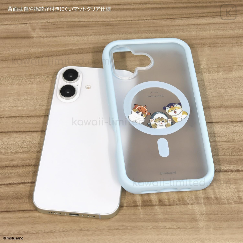 Japan Mofusand Plump Frame iPhone 16 Case with MagSafe - Cat Sea