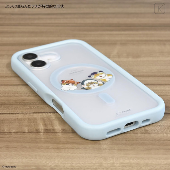 Japan Mofusand Plump Frame iPhone 16 Case with MagSafe - Cat Sea Creature Blue - 4