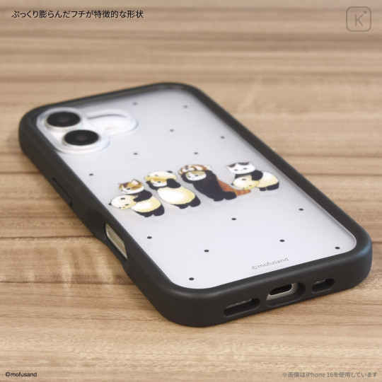 Japan Mofusand Plump Frame iPhone16 Pro Case - Black - 4