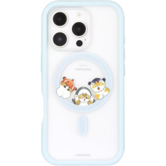 Japan Mofusand Plump Frame iPhone 16 Pro Case with MagSafe - Cat Sea Creature Blue