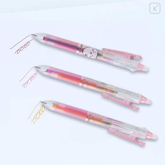 Japan Chiikawa FriXion Ball 3 Slim Color Multi Erasable Gel Pen - Chiikawa : Happy Dance - 3