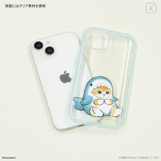 Japan Mofusand IIIfit Clear iPhone15 Pro Case - Shark Meow - 2