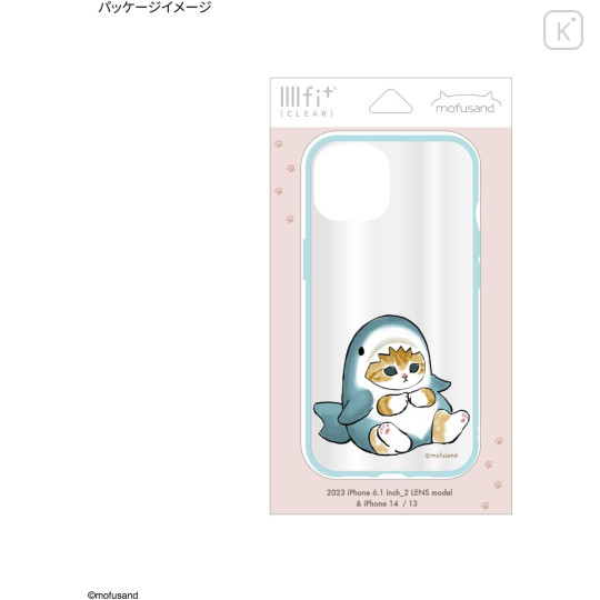 Japan Mofusand IIIIfit Clear iPhone15 / 14 / 13 Case - Shark Meow - 5