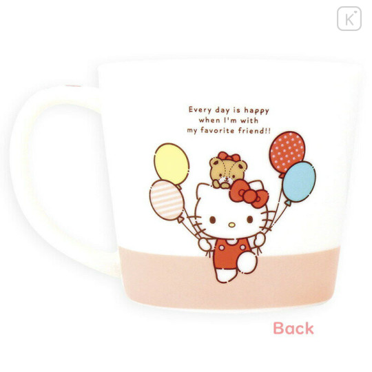 Japan Sanrio Ceramic Mug - Hello Kitty & Tiny Chum : Milk Balloon - 2