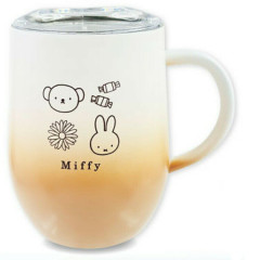Japan Miffy Stainless Steel Mug with Lid - Boris & Miffy : Gradient White Orange