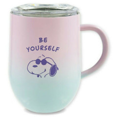 Japan Peanuts Stainless Steel Mug with Lid - Snoopy : Gradient Joe Cool Be Yourself