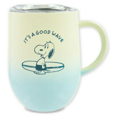 Japan Peanuts Stainless Steel Mug with Lid - Snoopy : Gradient Surfing Good Wave