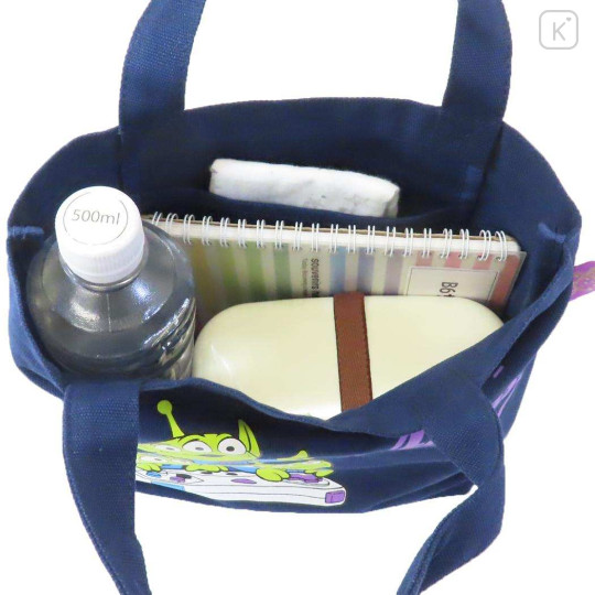 Japan Disney Mini Tote Bag - Toy Story Little Green Men Aliens : Navy - 3
