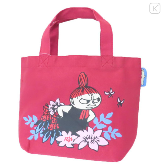 Japan Moomin Mini Tote Bag - Little My : Flower Wine Red - 1