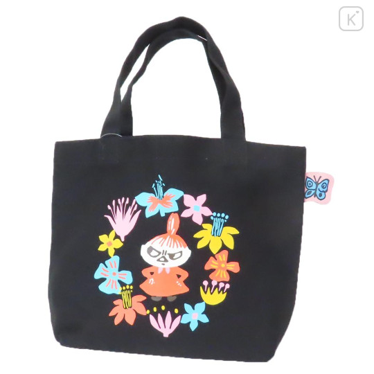 Japan Moomin Mini Tote Bag - Little My : Flower Black - 1