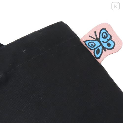 Japan Moomin Mini Tote Bag - Little My : Flower Black - 4