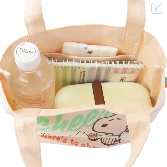 Japan Peanuts Mini Tote Bag - Snoopy & Woodstock : Cheers - 3