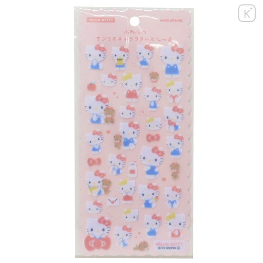 Japan Sanrio Fluffy Felt Sticker - Hello Kitty & Hello Mimmy & Tiny Chum - 1