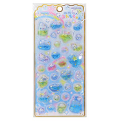 Japan Water Puffy Sticker Glow Pebble Aquarium Sticker - Pukupuku Awawa-chan : Heisei Retro