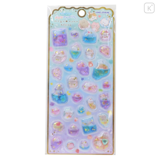 Japan Mogunyan Water Puffy Sticker Glow Pebble Aquarium Sticker - Cat Summer - 1