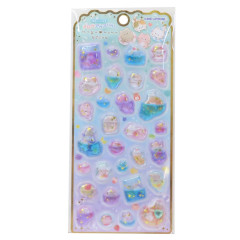 Japan Mogunyan Water Puffy Sticker Glow Pebble Aquarium Sticker - Cat Summer