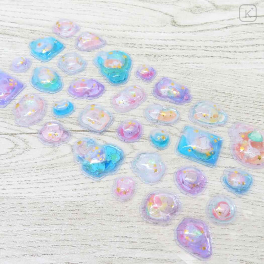 Japan Mogunyan Water Puffy Sticker Glow Pebble Aquarium Sticker - Cat Summer - 2