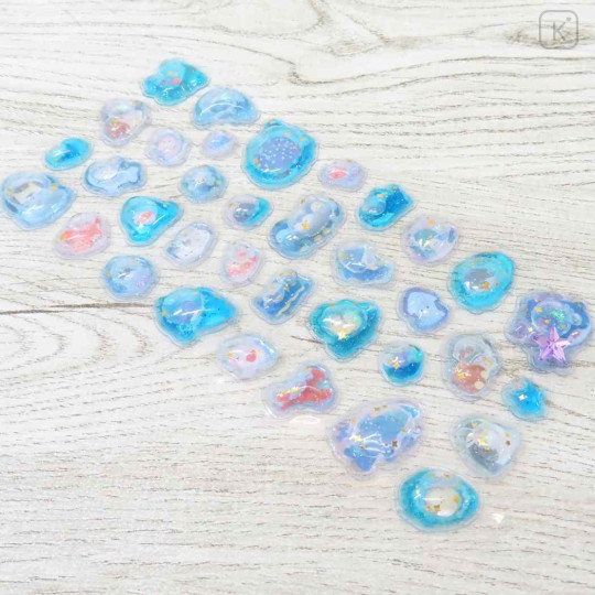 Japan Water Puffy Sticker Glow Pebble Aquarium Sticker - Ocean Friends - 2