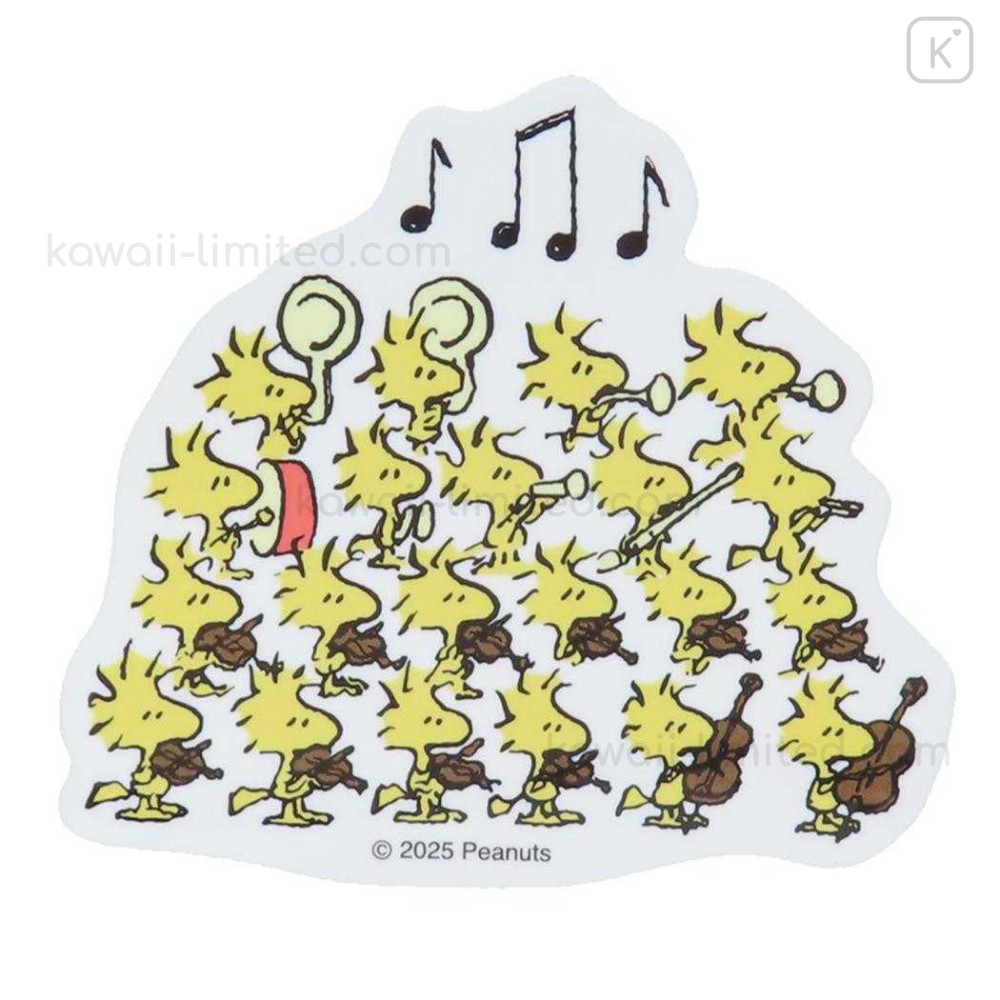 PEANUTS コラボ Woodstock SINGINGシルク混 霜降りPK Japan Peanuts Vinyl Sticker - Woodstock : Singing Choir