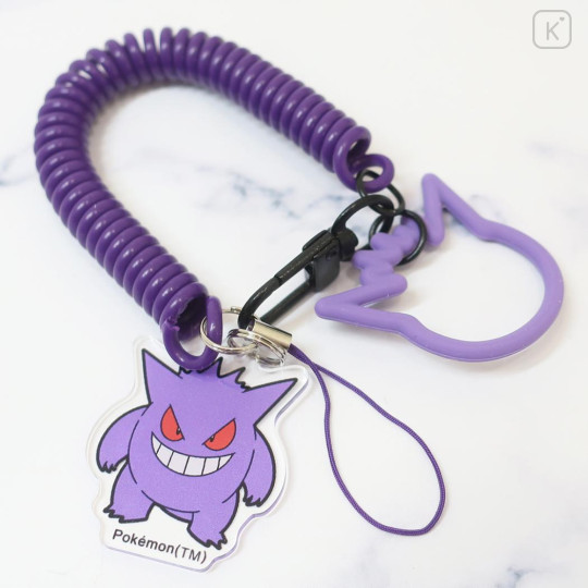 Japan Pokemon Multi-coil Spring Smartphone Strap Phone Charm - Gengar - 2