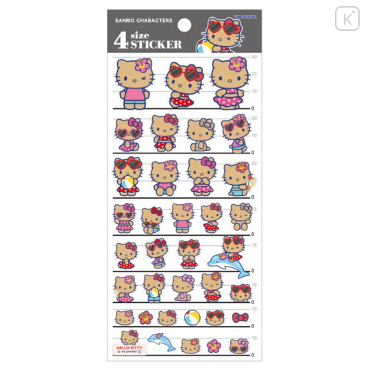 Japan Sanrio 4 Size Sticker - Hello Kitty : Tan Swimsuit Party - 1