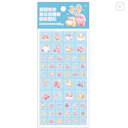 Japan Kirby Tile Sticker - Kirby & Waddle Dee : Drop Block Seal Blue - 1