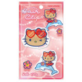 Japan Sanrio Matte Hair Clip Set - Hello Kitty : Tan Swimsuit Party - 1