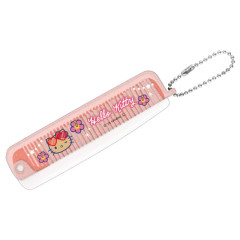 Japan Sanrio Folding Brush & Comb - Hello Kitty : Tan Swimsuit Party