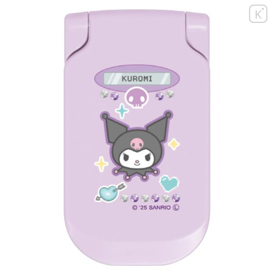 Japan Sanrio Mirror & Comb - Kuromi : Flip Phone Style - 1