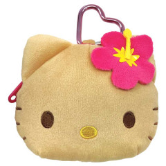 Japan Sanrio Mini Plush Pouch with Carabiner - Hello Kitty : Y2K Tanned