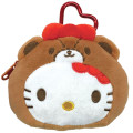 Japan Sanrio Mini Plush Pouch with Carabiner - Hello Kitty & Tiny Chum - 1