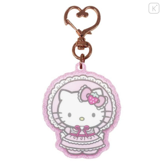 Japan Sanrio Glitter Acrylic Keychain - Hello Kitty : Lolita Pink - 1
