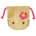 Japan Sanrio Mini Drawstring Pouch - Hello Kitty : Y2k Tanned - 1