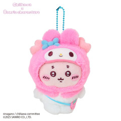 [Pre-order] Japan Chiikawa × Sanrio Mascot Holder - Furuhonya Kani-chan & My Melody