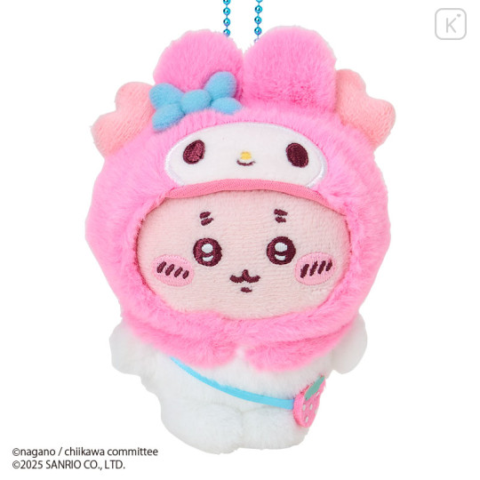 [Pre-order] Japan Chiikawa × Sanrio Mascot Holder - Furuhonya Kani-chan & My Melody - 2