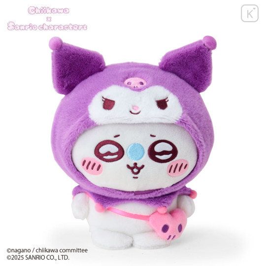 Japan Chiikawa × Sanrio Plush Toy - Kuromi & Momonga - 1