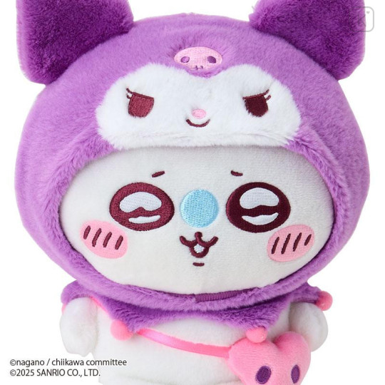 Japan Chiikawa × Sanrio Plush Toy - Kuromi & Momonga - 4