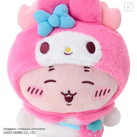[Pre-order] Japan Chiikawa × Sanrio Plush Toy - Furuhonya Kani-chan & My Melody - 4