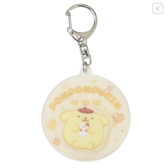 Japan Sanrio Acrylic Keychain - Pompompurin : Chubby Spinning - 1