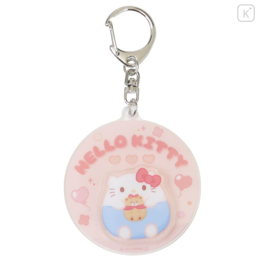 Japan Sanrio Acrylic Keychain - Hello Kitty : Chubby Spinning - 1