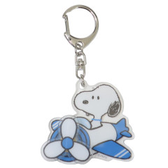 Japan Peanuts Acrylic Keychain - Snoopy & Woodstock : Chubby Spinning Airplane